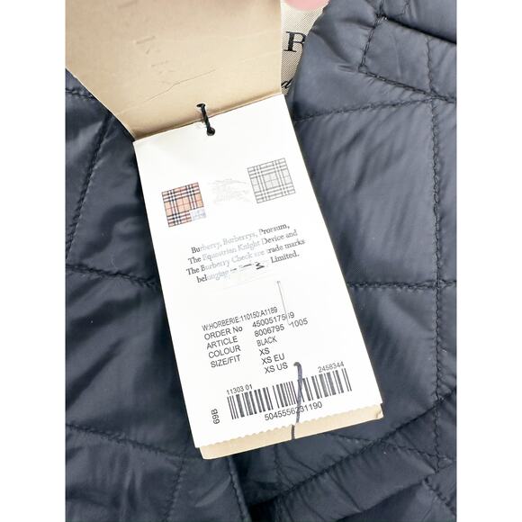 BURBERRY The Horberie Quilted Shell Trench Coat In Black XS NEW - Picture 7 of 10